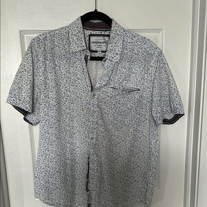 Men's Blue Floral Short Sleeve Shirt